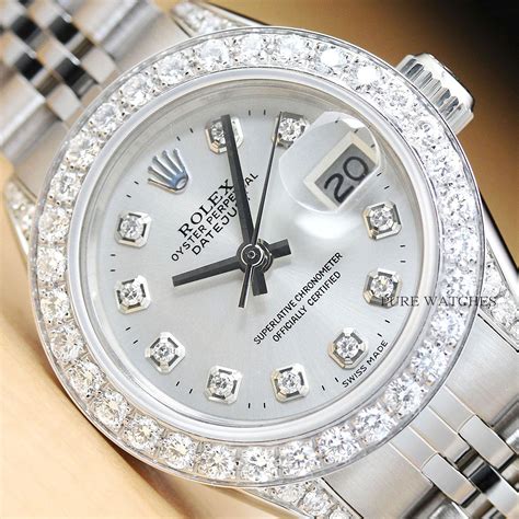 diamond covered rolex datejust womens 18k white gold|white gold Rolex with diamonds.